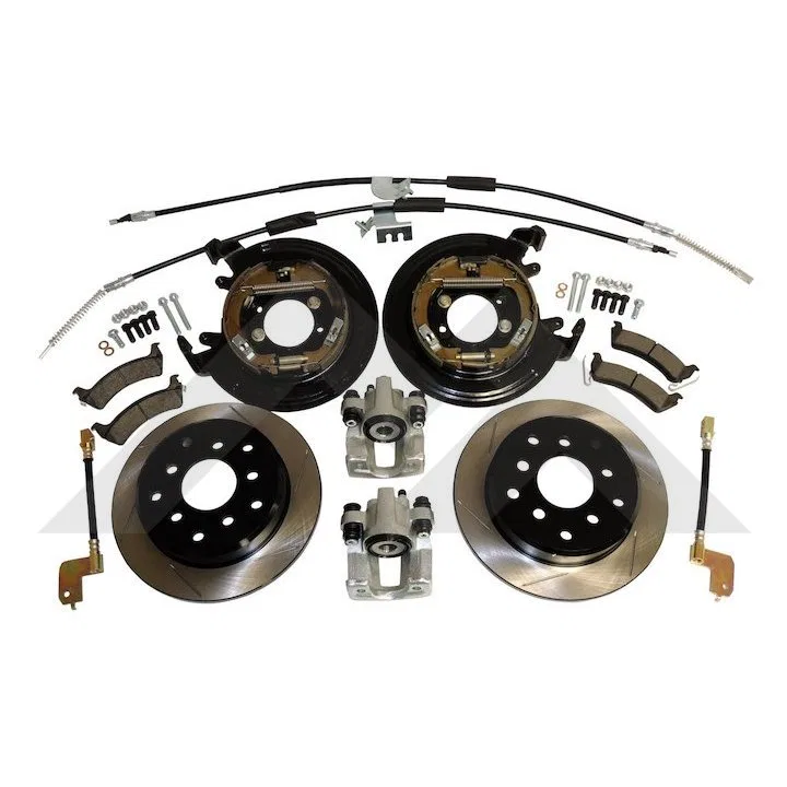 RT31043 – CROWN AUTO Brake Conversion Kit, Performance Upgrade Rear Dana 35 Axle Unpainted Black Rubber/ Steel/ Semi-...